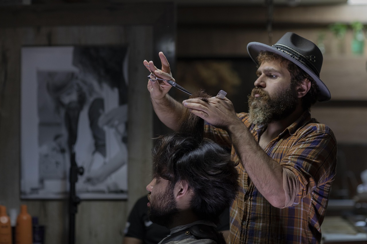 A stylist at work on a client's hair